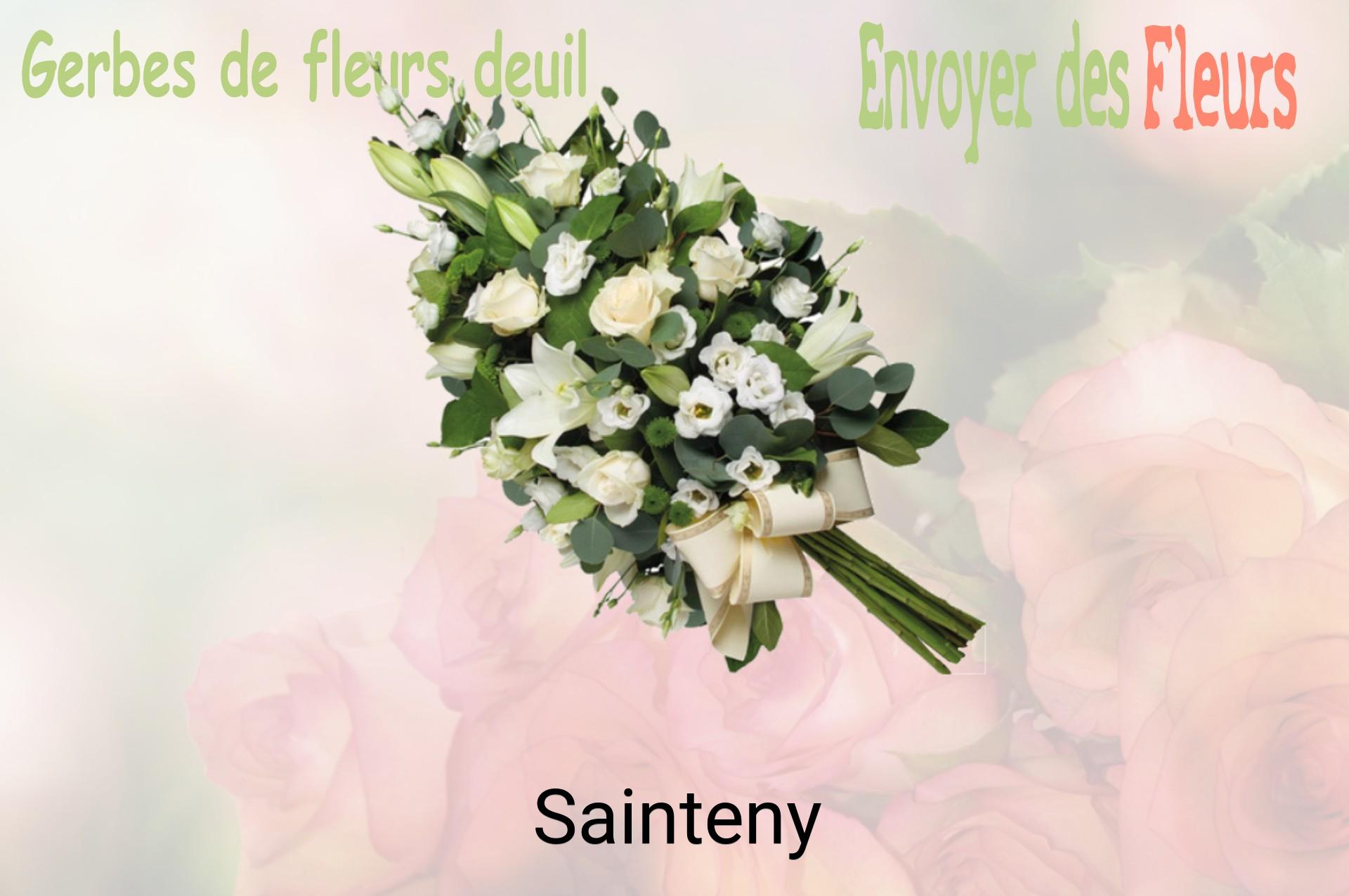 Gerbe de fleurs de deuil livrée à Sainteny